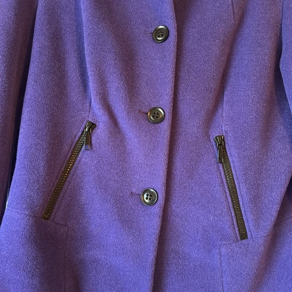 NWT Lafayette 148 Purple Wool-Blend Mandarin Collar Evening Jacket sz 6 - Picture 5 of 14